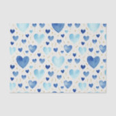 Waterverf Cerulean Harten & Gouden Glans Tissuepapier (Voorkant)