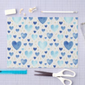 Waterverf Cerulean Harten & Gouden Glans Tissuepapier (Craft)