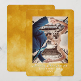 Waterverf Ceylon Geel. Elegante kerstkaart Kaart