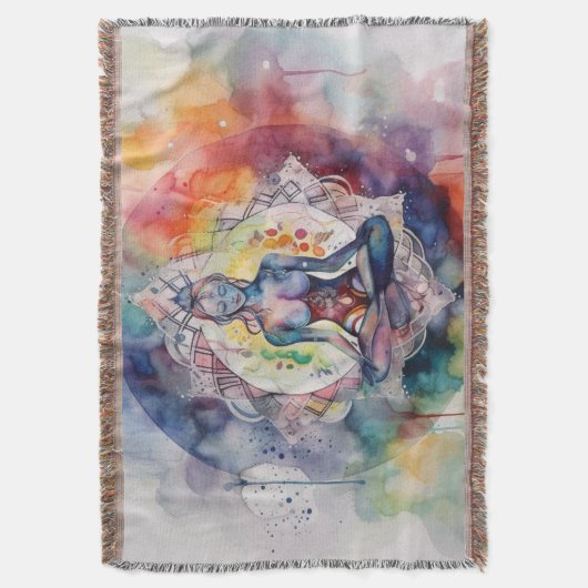 Waterverf Chakra Deken (Voorkant Verticaal)