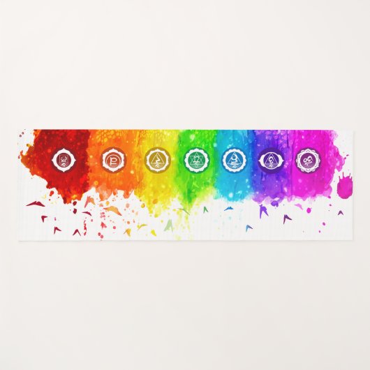 Waterverf Chakras Yogamat - 10 (Voorkant (horizontaal))