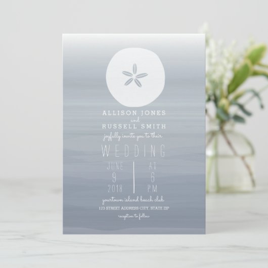 Waterverf Chambray + goudweddenschap Kaart (Staand voorkant)