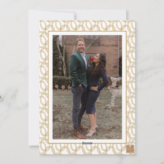 Waterverf Champagne Bar Winkelwagen Kerst Foto Feestdagenkaart (Achterkant)