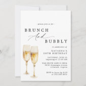 Waterverf Champagne | Brunch & Bubbly Verjaardag Kaart (Voorkant)