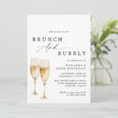 Waterverf Champagne | Brunch & Bubbly Verjaardag Kaart (Staand voorkant)
