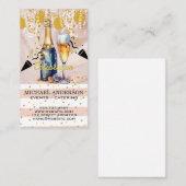 Waterverf Champagne / Confetti en ballonnen Visitekaartje (Voorkant / Achterkant)