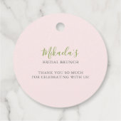 Waterverf Champagne en Drip Cake Bridal Brunch Bedankjes Labels (Achterkant)