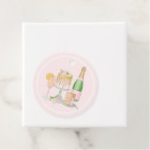 Waterverf Champagne en Drip Cake Bridal Brunch Bedankjes Labels (In situ)