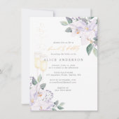 Waterverf Champagne en Floral Bridal Brunch Bubble Kaart (Voorkant)