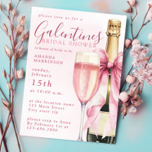 Waterverf Champagne Galentines Bruidsfeest