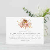 Waterverf champagne rozen geslepen bruiloft kaart (Staand voorkant)