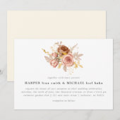 Waterverf champagne rozen geslepen bruiloft kaart (Voorkant / Achterkant)