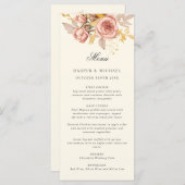 Waterverf champagne rozen monogram trouwmenu menu (Voorkant / Achterkant)