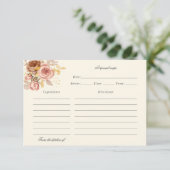 waterverf champagne rozen recept card bedankkaart (Staand voorkant)