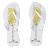 Waterverf champagnefluiten teenslippers (Voetbed)