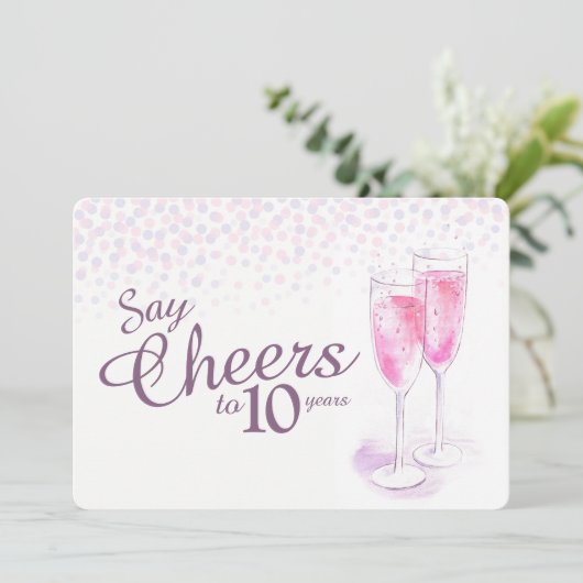 Waterverf champagneherdenking kaart (Staand voorkant)