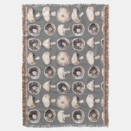 Waterverf champignon deken (Voorkant Verticaal)