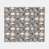 Waterverf champignon fleece deken (Voorkant (Horizontaal))