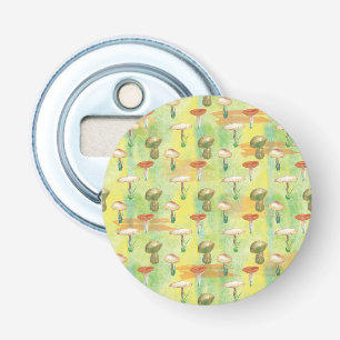 Waterverf champignonglas button flesopener