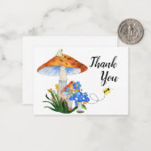 Waterverf champignons bedankkaart notitiekaartje (Voorkant / Achterkant in situ)