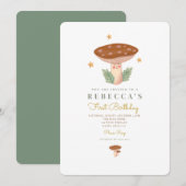 Waterverf champignons eerste uitnodiging (Voorkant / Achterkant)