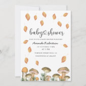 Waterverf champignons herfst baby shower kaart (Voorkant)