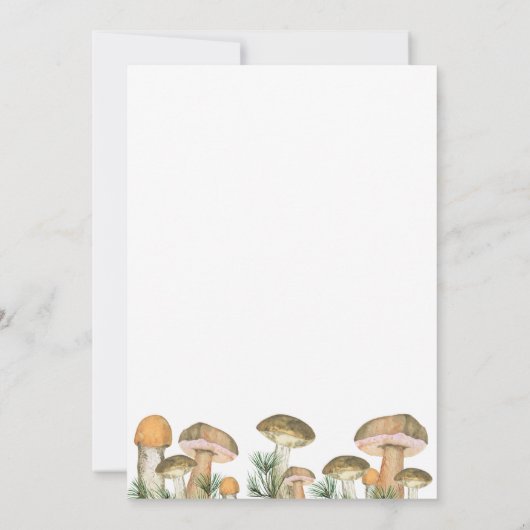 Waterverf champignons herfst baby shower kaart (Achterkant)
