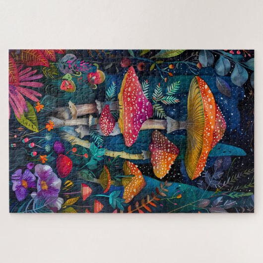 Waterverf champignons puzzel (Horizontaal)