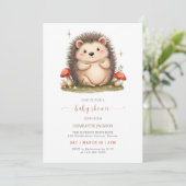 Waterverf champignons Schattigee egel Baby shower Kaart (Staand voorkant)