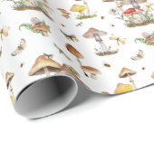 Waterverf champignonwikkelpapier | grillig hout cadeaupapier (Rol Hoek)