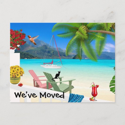 Waterverf Change of Address Briefkaart (Voorkant)