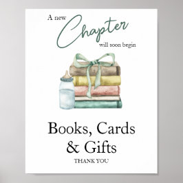 Waterverf Chapter baby shower Boeken Kaarten & Ges Poster