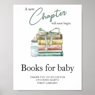 Waterverf Chapter baby shower - Boeken voor baby Poster