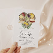 Waterverf Charcuterie Board Engagement Party Kaart