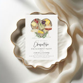 Waterverf Charcuterie Board Engagement Party Kaart