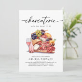 Waterverf Charcuterie Cheese Board Vrijgezellenfee Kaart (Staand voorkant)