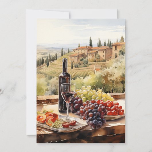 Waterverf Charcuterie Cheese Board Vrijgezellenfee Kaart (Achterkant)