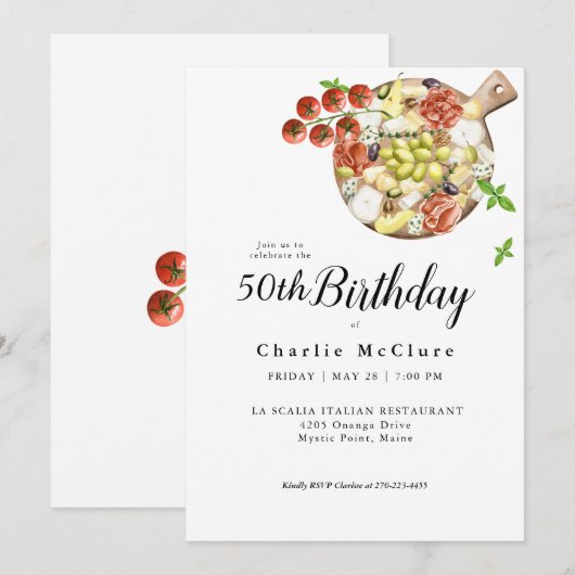 Waterverf Charcuterie van Italië verjaardag Kaart (Voorkant / Achterkant)