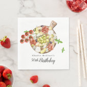 Waterverf Charcuterie van Italië verjaardag Servet (Insitu)