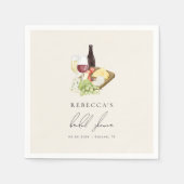 Waterverf Charcuterie Wijn & Kaas Vrijgezellenfees Servet (Voorkant)