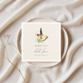 Waterverf Charcuterie Wijn & Kaas Vrijgezellenfees Servet