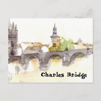 Waterverf Charles Bridge Briefkaart