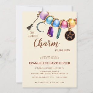 Waterverf Charm Armband Pagan Babyfeestje Kaart