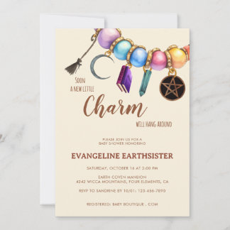 Waterverf Charm Armband Pagan Babyfeestje Kaart