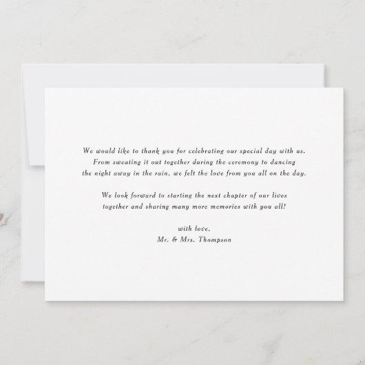 Waterverf Chartreuse Green Fern verlaat bruiloft Bedankkaart (Achterkant)