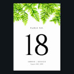 Waterverf Chartreuse Green Fern verlaat bruiloft Kaart<br><div class="desc">Voeg een groen accent toe aan uw evenement met deze aanpasbare tafelnummerkaarten. Het beschikt over aquarel chartreuse groene varen bladeren. Personaliseer door uw gegevens toe te voegen. Deze groene tafelnummerkaarten zijn ideaal voor bruiloften,  vrijgezellenfeesten,  verjaardagsfeestjes en meer.</div>