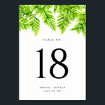 Waterverf Chartreuse Green Fern verlaat bruiloft Kaart<br><div class="desc">Voeg een groen accent toe aan uw evenement met deze aanpasbare tafelnummerkaarten. Het beschikt over aquarel chartreuse groene varen bladeren. Personaliseer door uw gegevens toe te voegen. Deze groene tafelnummerkaarten zijn ideaal voor bruiloften,  vrijgezellenfeesten,  verjaardagsfeestjes en meer.</div>