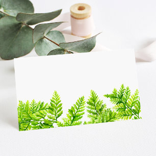 Waterverf Chartreuse Green Fern verlaat bruiloft Plaatskaartje