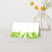 Waterverf Chartreuse Green Fern verlaat bruiloft Plaatskaartje (Voorkant)
