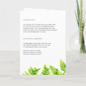 Waterverf Chartreuse Green Fern verlaat bruiloft Programma (Achterkant)